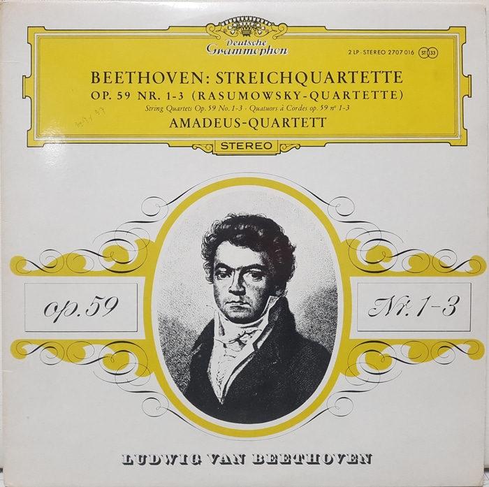 BEETHOVEN / Streichquartette Op.59 Nr.1-3 AMADEUS QUARTETT 2LP(GF)
